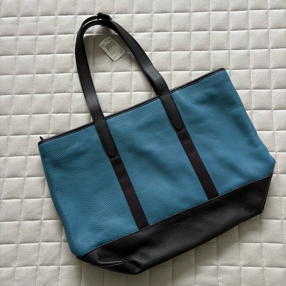 Coach Blue and Black Tote Bag